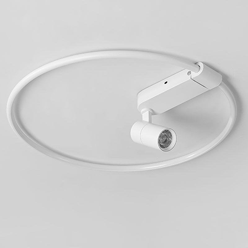 16'' Round Dimmable Adjustable Flush Mount Light with Spotlights Track Lights