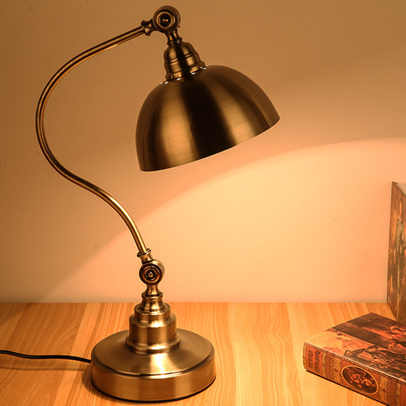 20'' Antique Metallic LED Desk Lamp with Adjustable Gooseneck for Task Lighting