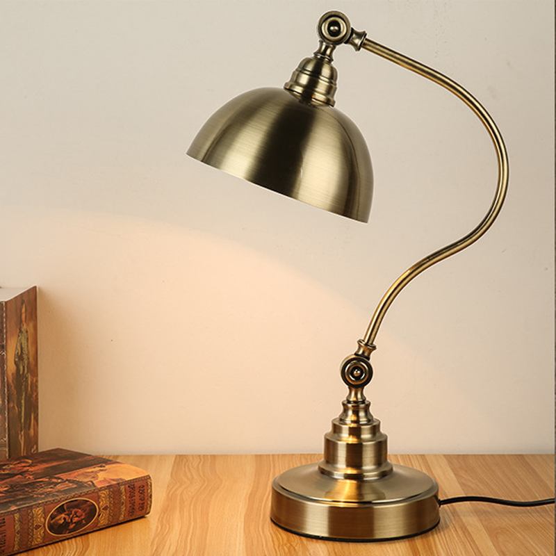 20'' Antique Metallic LED Desk Lamp with Adjustable Gooseneck for Task Lighting
