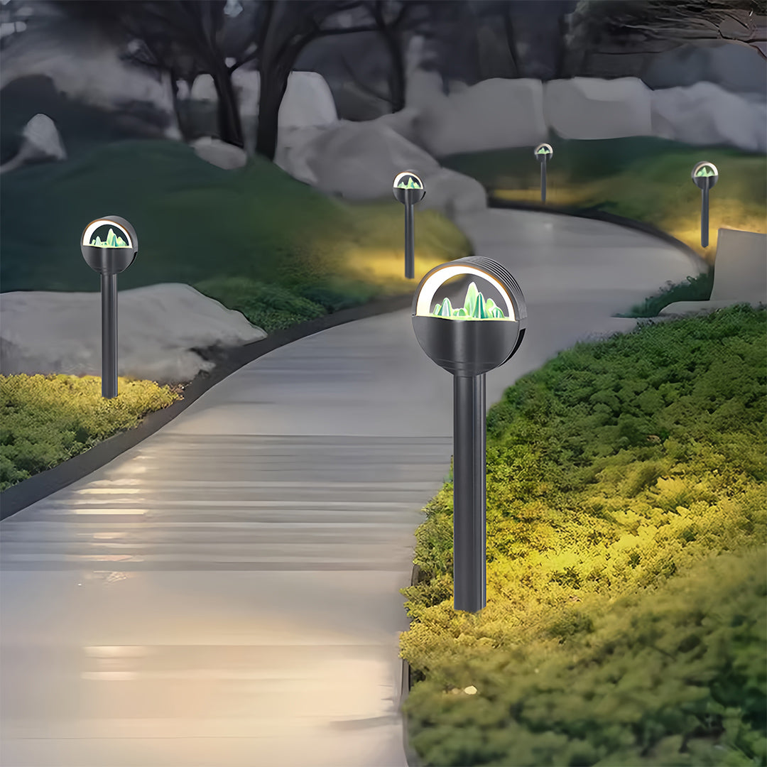 Modern Pathway Lights Frosted Globe Garden Waterproof Light