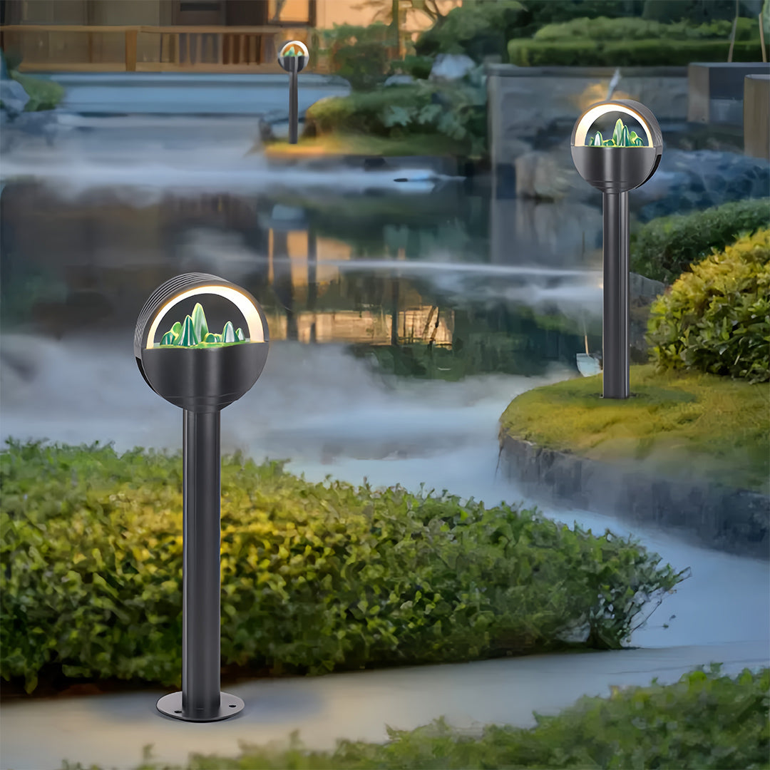Modern Pathway Lights Frosted Globe Garden Waterproof Light