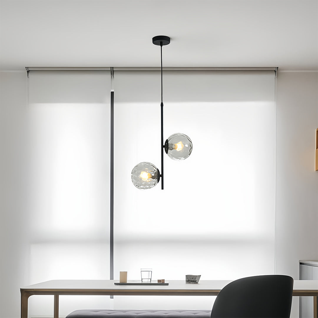 Glass Hanging Pendant Lights Minimalist Double Globes Ceiling Light