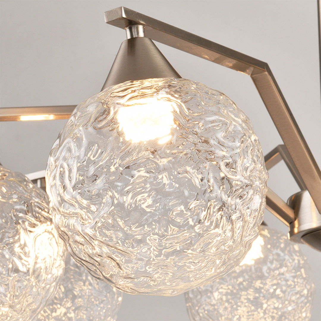 Sputnik Mid Century Semi-Flush Mount Lighting Silver Metal Ceiling Light