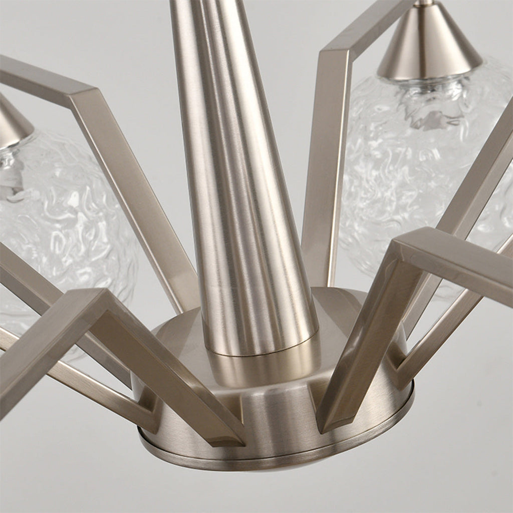 Sputnik Mid Century Semi-Flush Mount Lighting Silver Metal Ceiling Light