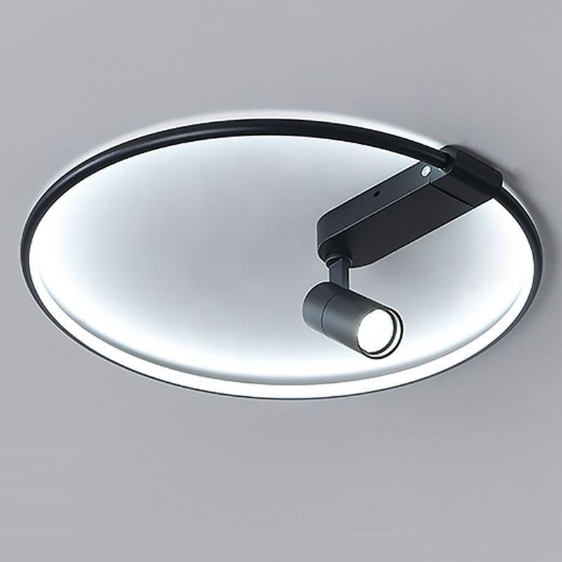 16'' Round Dimmable Adjustable Flush Mount Light with Spotlights Track Lights