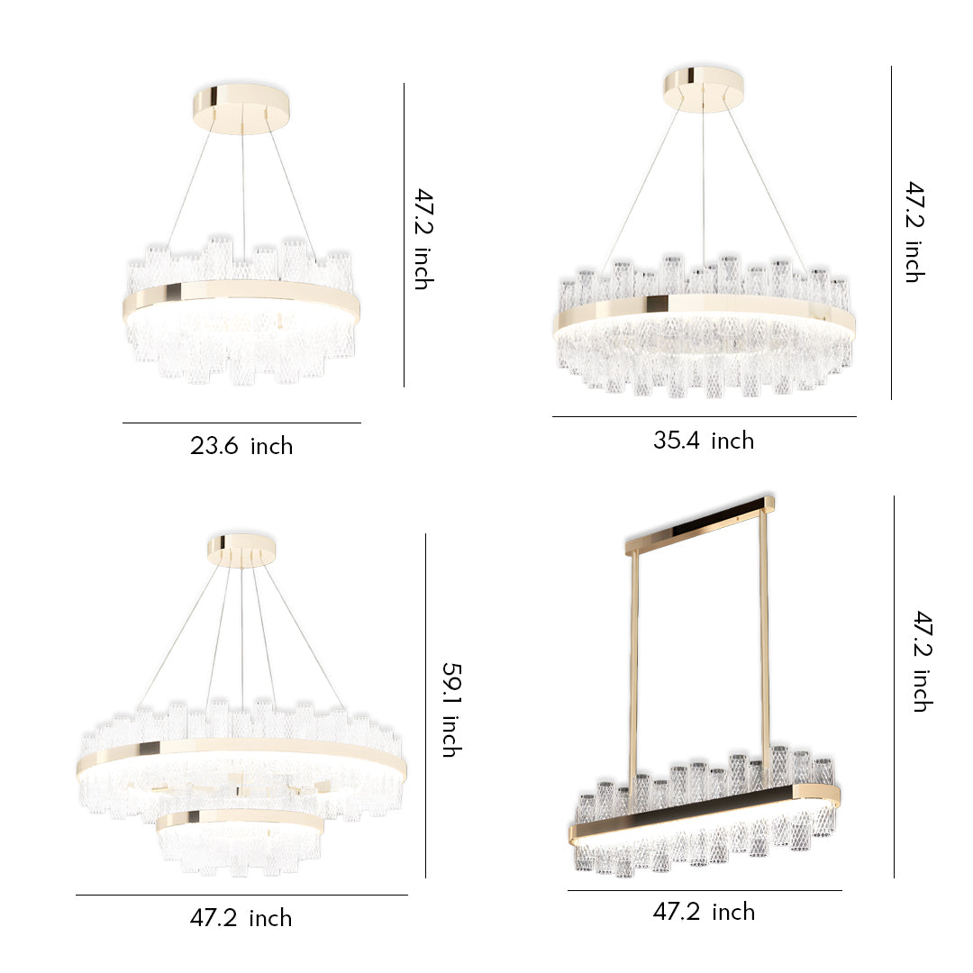 Modern LED Lighting Chandelier Crackled Glass Ceiling Light