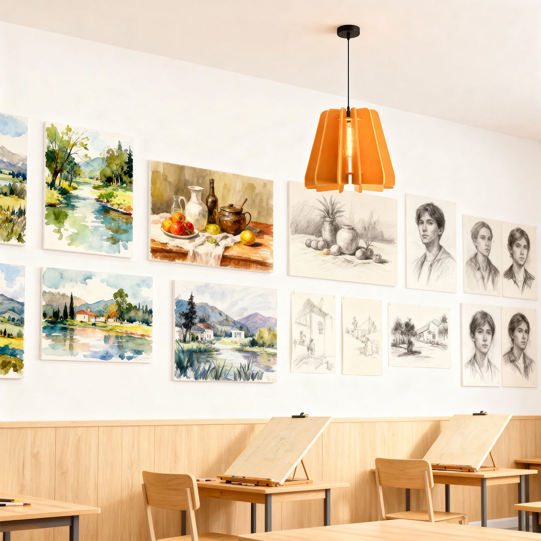 1 Light Single Pendant with Environmental Felt Cloth Ceiling Lights