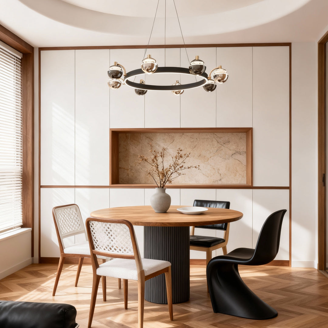 Black and Gold Modern Chandelier Acrylic LED Ceiling Light