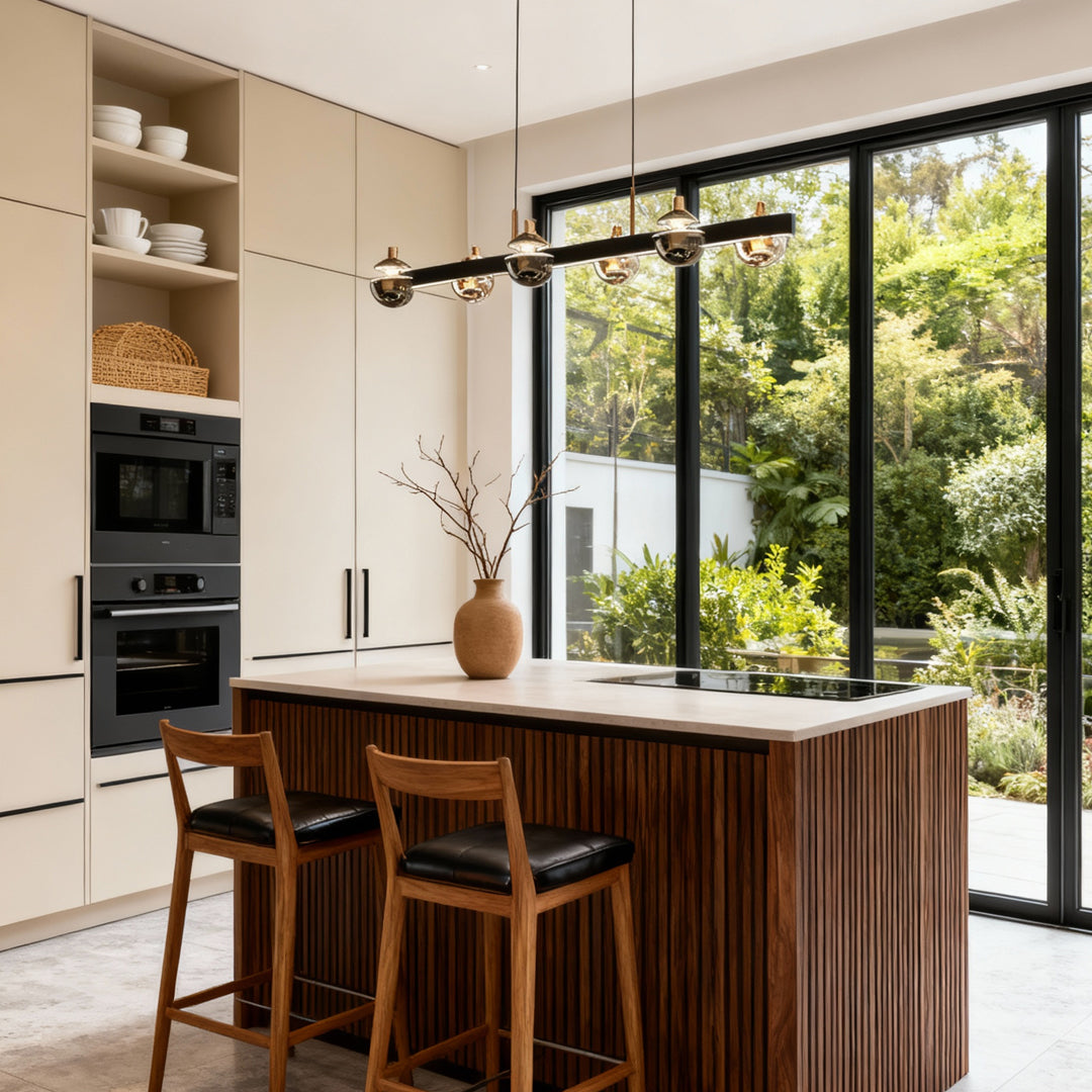 Black and Gold Modern Chandelier Acrylic LED Ceiling Light