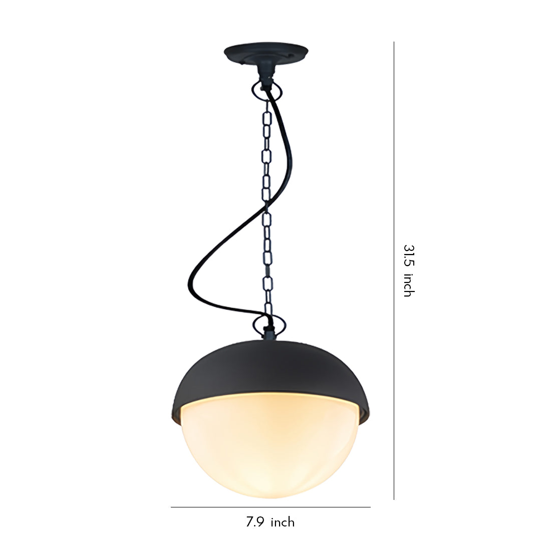 Black Outdoor Pendant Light Waterproof Terrace Ceiling Light