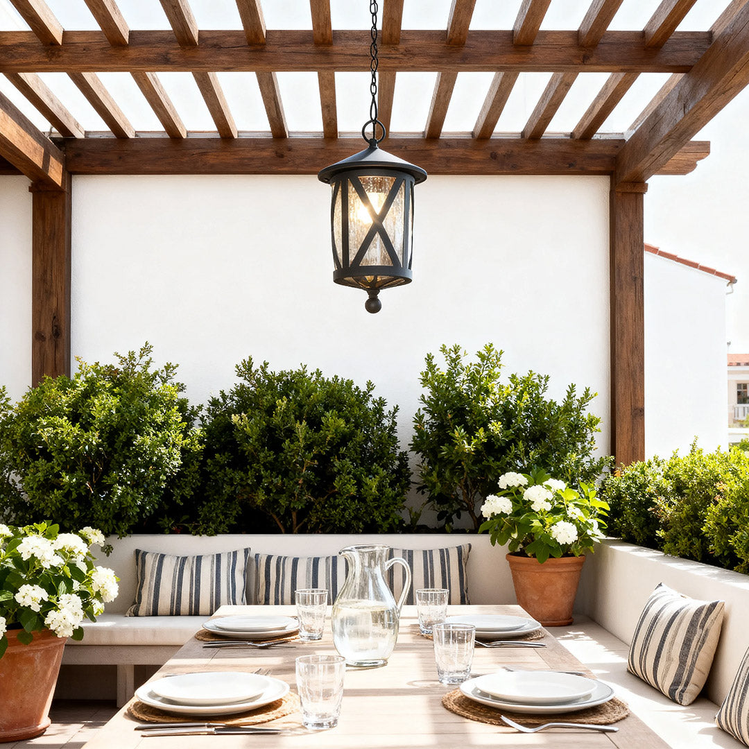 Black Outdoor Pendant Light Classic Adjustable Chain Ceiling Lights