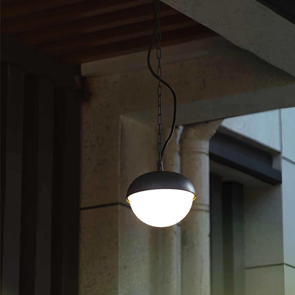 Black Outdoor Pendant Light Waterproof Terrace Ceiling Light