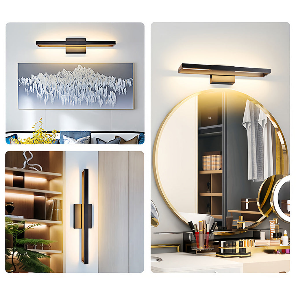 Black Vanity Bathroom Light Dimmable LED Modern Picture Wall Light