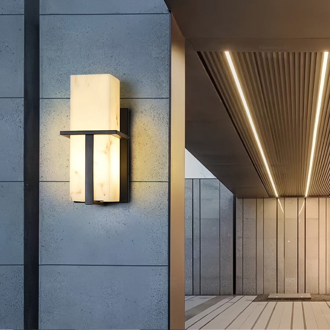 Black Wall Lights Outdoor Waterproof Fake Marble Lamp