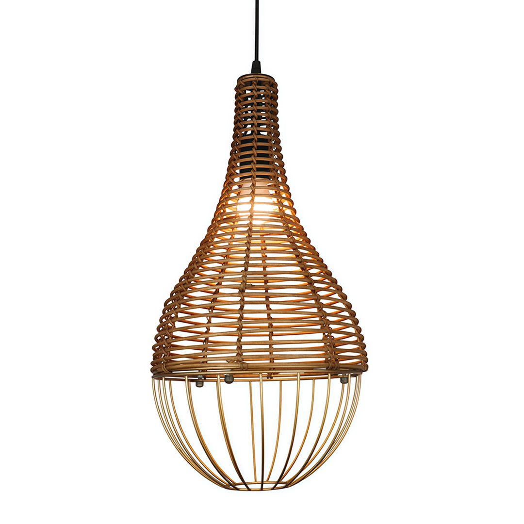 Pendant Rattan Light Shade Retro Industrial Ceiling Light