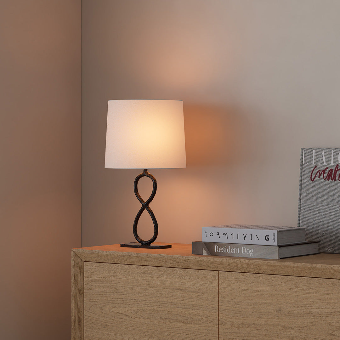 Bronze Metal Table Lamps European Luxury Fabric Light