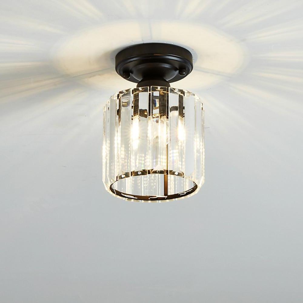 Crystal Foyer Semi Flush Mount Lighting Modern Ceiling Lights
