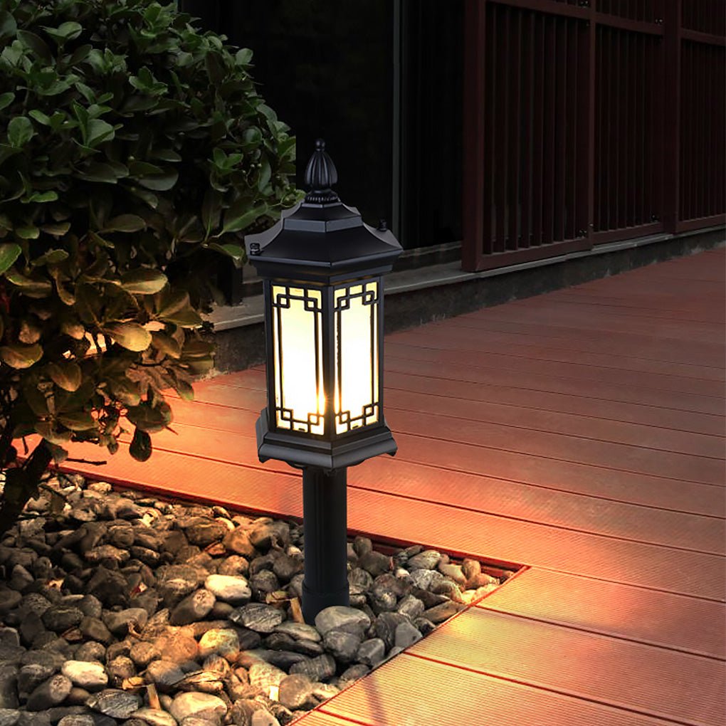 Traditional Asian-Inspired LED Pathway Lights Rhombus Shape for Villa Gardens