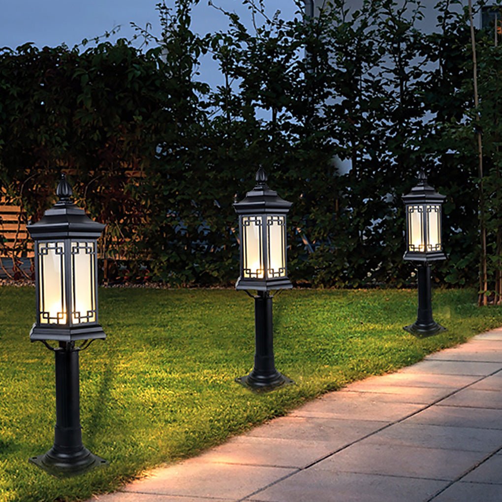 Traditional Asian-Inspired LED Pathway Lights Rhombus Shape for Villa Gardens