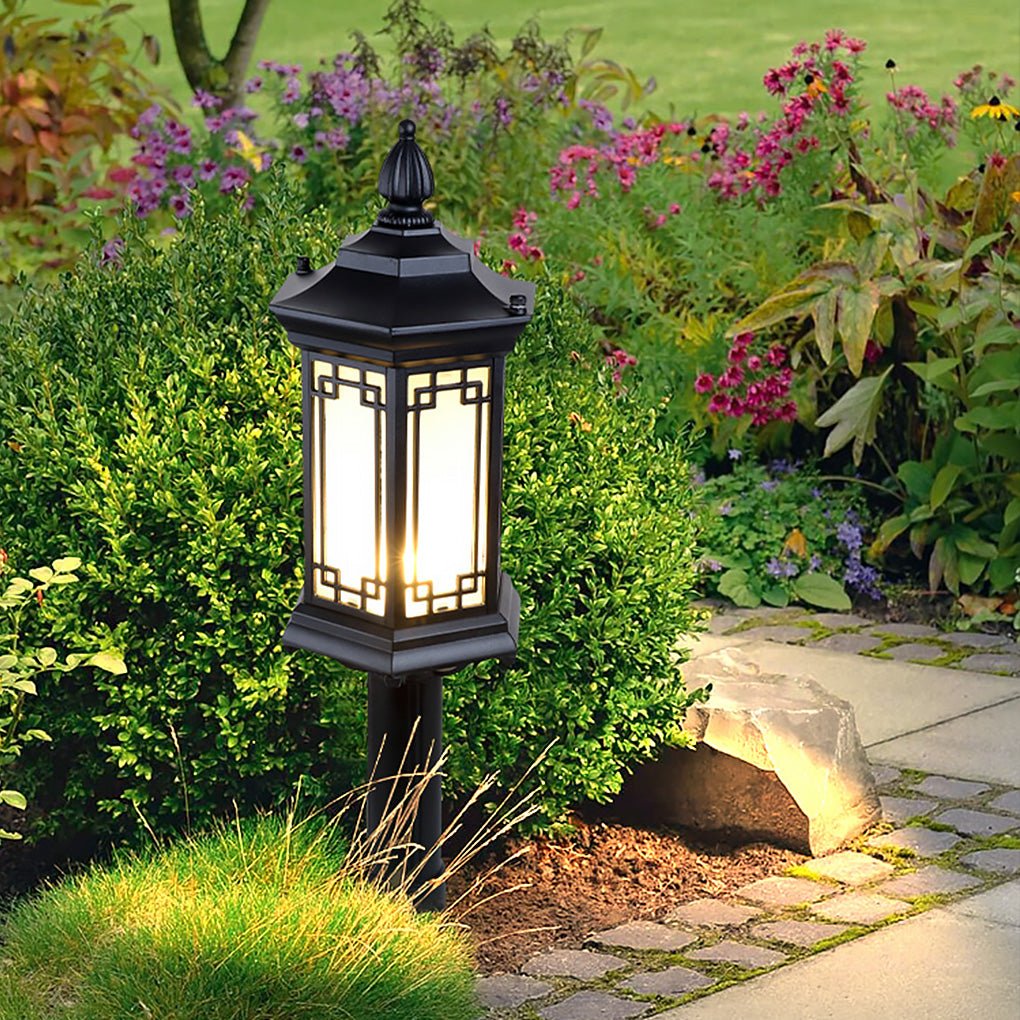 Traditional Asian-Inspired LED Pathway Lights Rhombus Shape for Villa Gardens