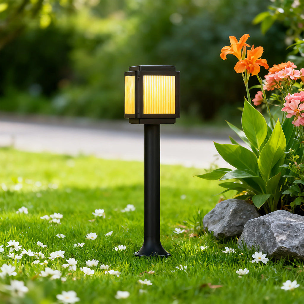 Contemporary Solar Path Lights Post Top Garden Stake Light