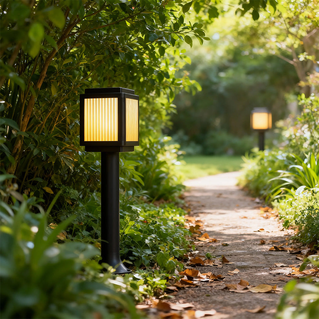 Contemporary Solar Path Lights Post Top Garden Stake Light