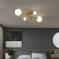 Gold Semi Flush Mount Light Nordic Style Magic Bean Ceiling Light