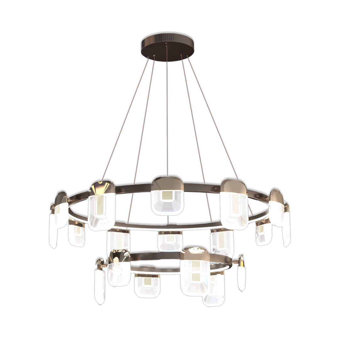 Italian Crystal Chandelier Minimalist Metal Ceiling Light