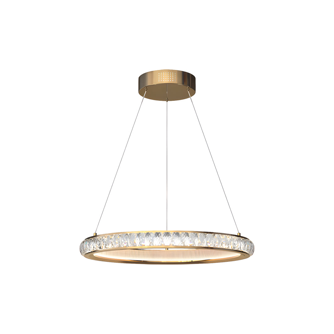 Round Gold Crystal Chandelier Italian LED Ceiling Light