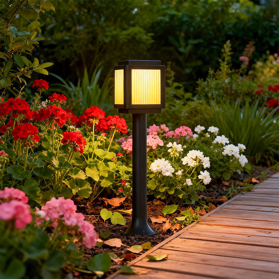 Contemporary Solar Path Lights Post Top Garden Stake Light