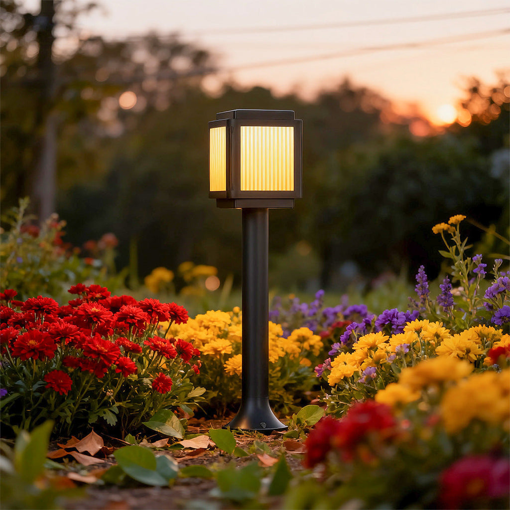 Contemporary Solar Path Lights Post Top Garden Stake Light