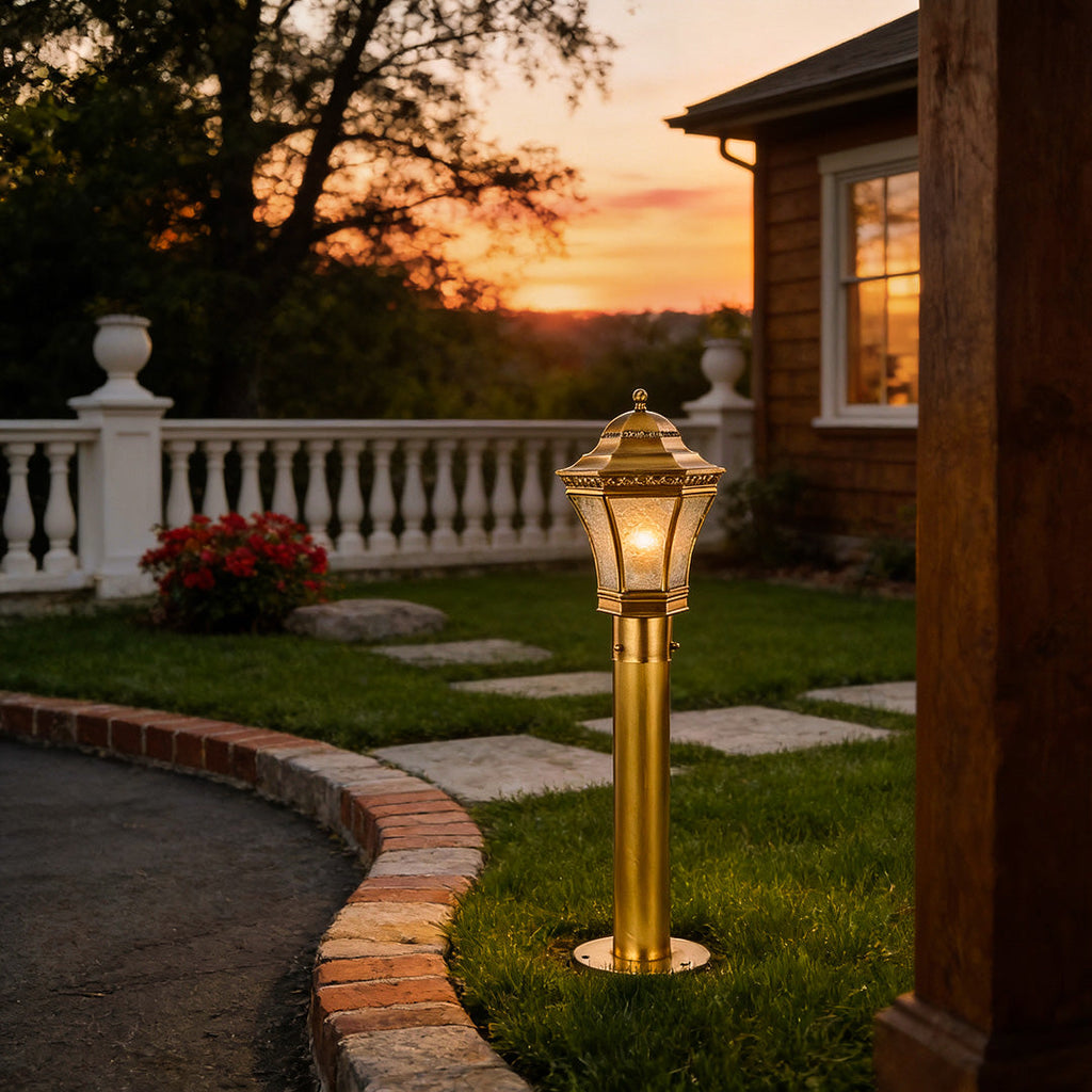 Copper Path Lights Simple Waterproof Outdoor Glass Light