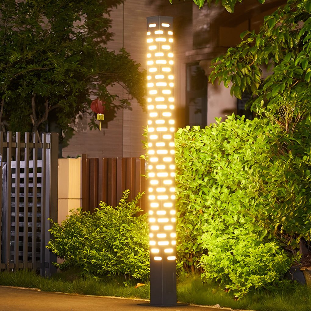 Modern Rectangular Outdoor Bollard Lights - Sleek and Durable
