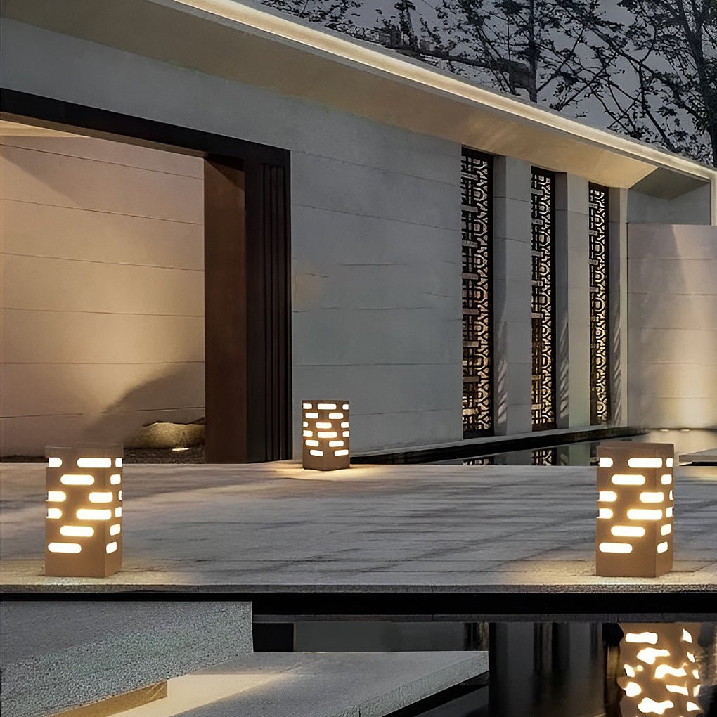 Modern Rectangular Outdoor Bollard Lights - Sleek and Durable