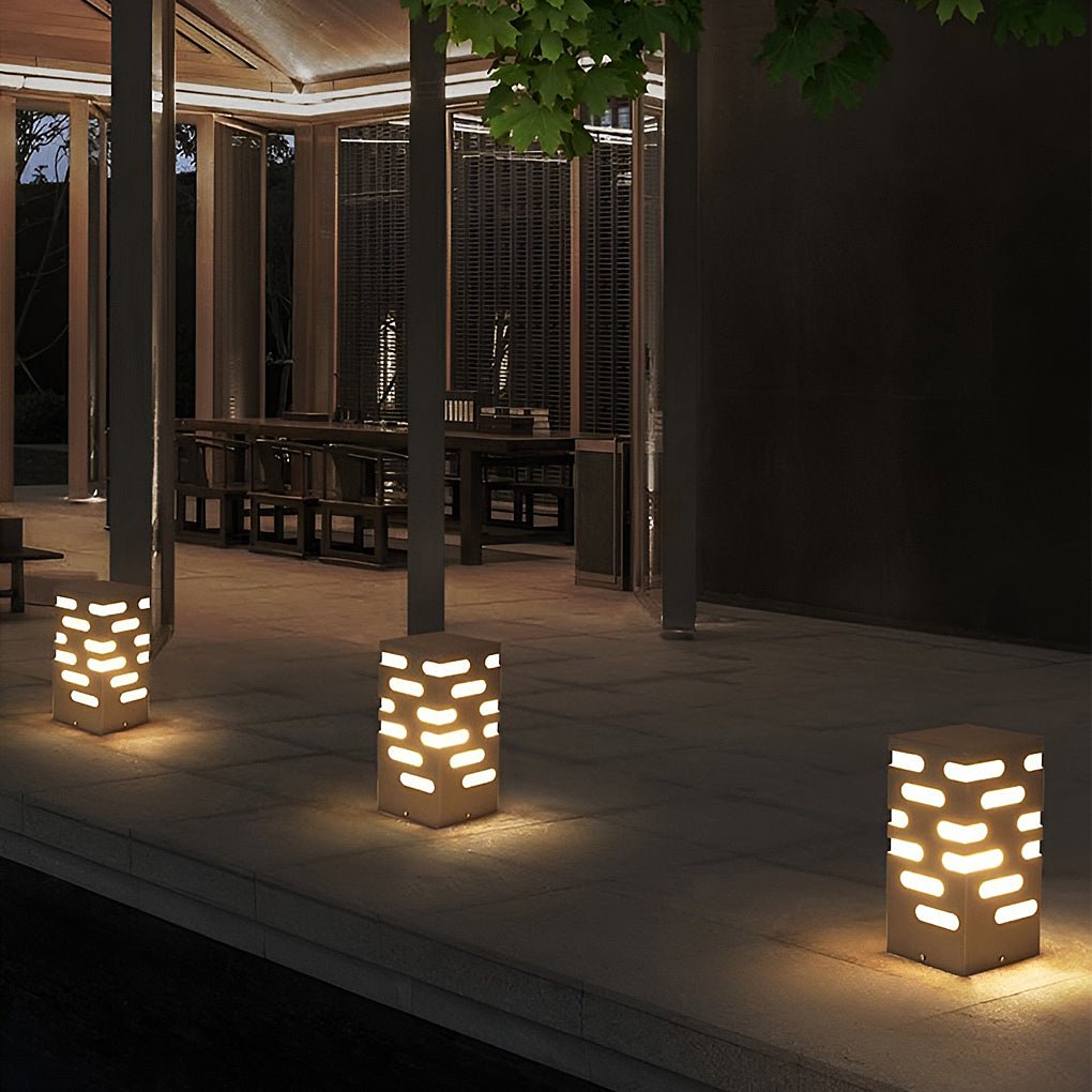 Modern Rectangular Outdoor Bollard Lights - Sleek and Durable