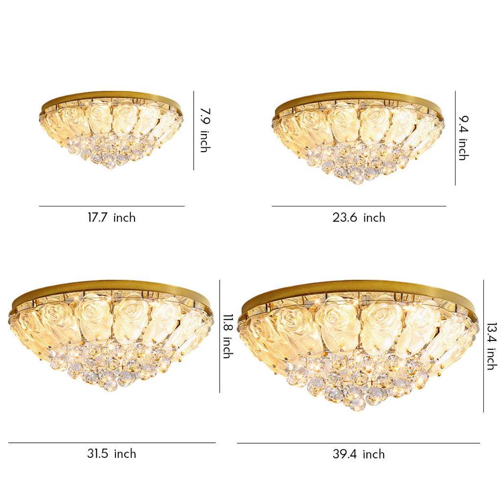 Crystal Ceiling Lights Flush Mount French Luxury Lamp