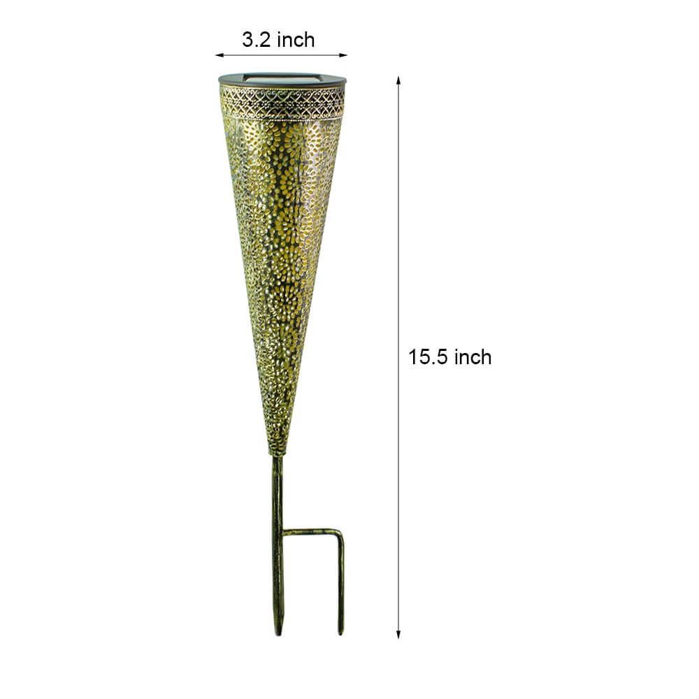 Decorative Solar-Powered Garden Stake Lights 2 Pack with Floral Patterns