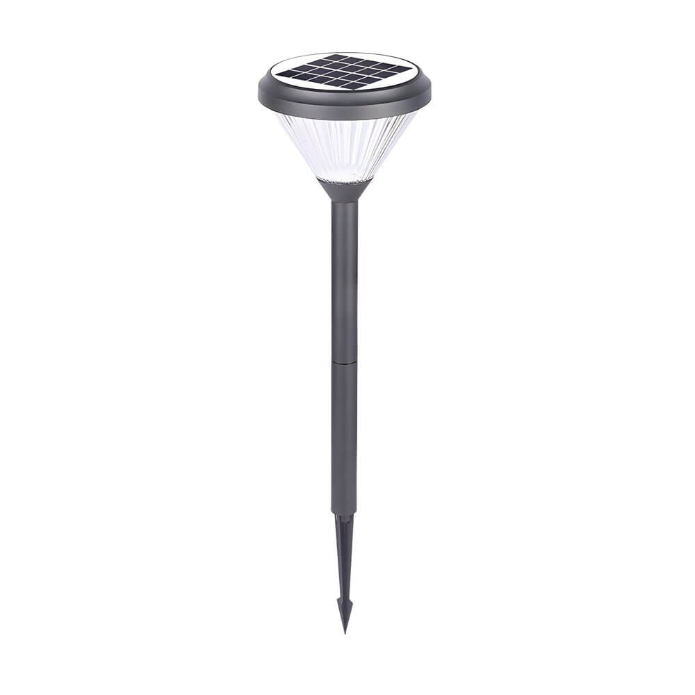 Deluxe Black Solar LED Garden Pathway Lights - Diamond Trim Design 27.6-Inch