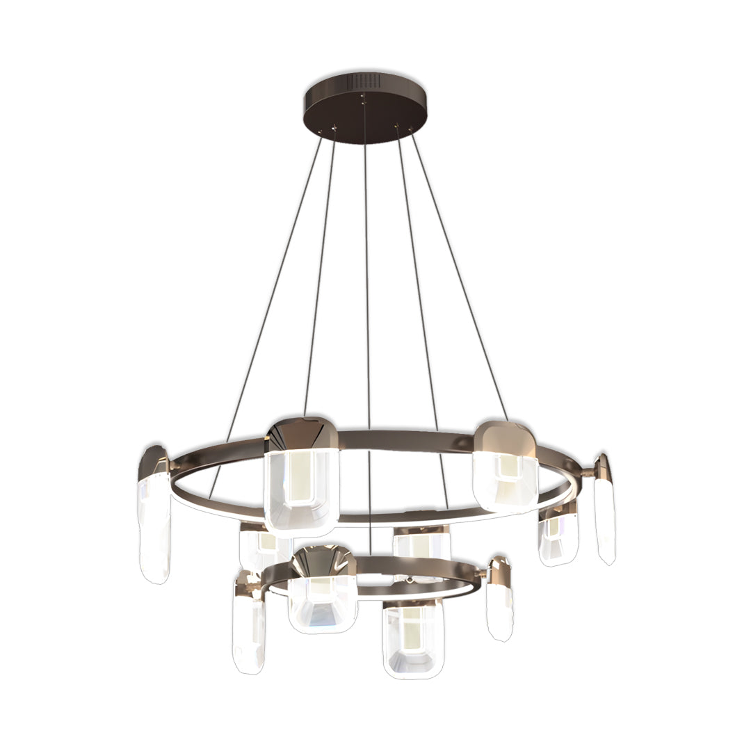Italian Crystal Chandelier Minimalist Metal Ceiling Light