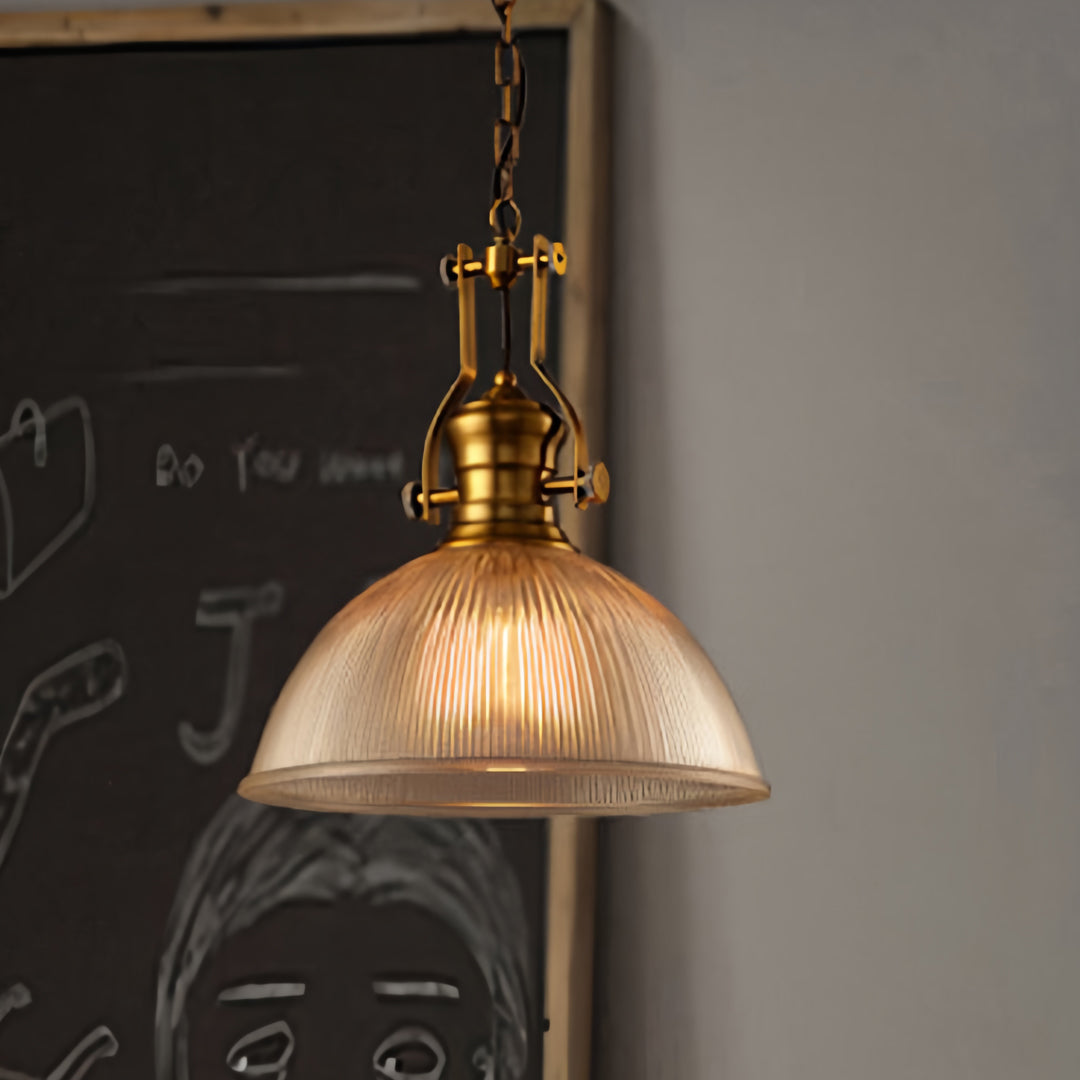 Textured Glass Pendant Light Retro Industrial Glass Ceiling Light