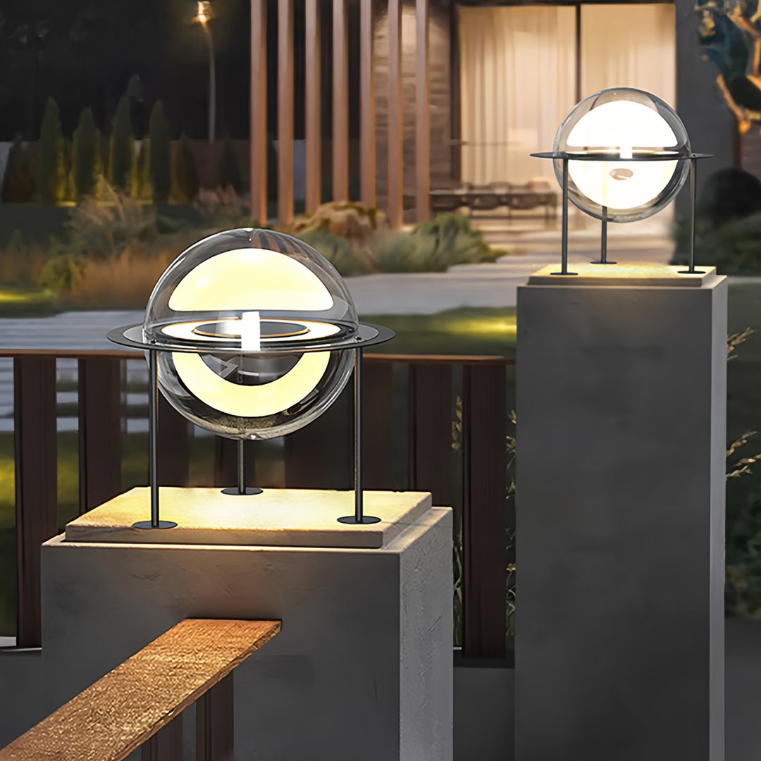 Gate Pillar Lights Design Outdoor Waterproof Solar Globe Light