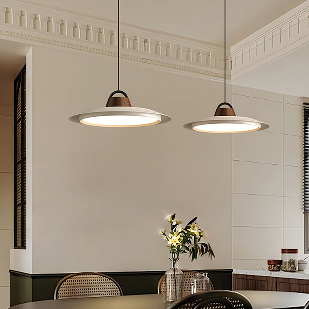Single Pendant Lights for Kitchen Saucer Shaped Minimalist Light