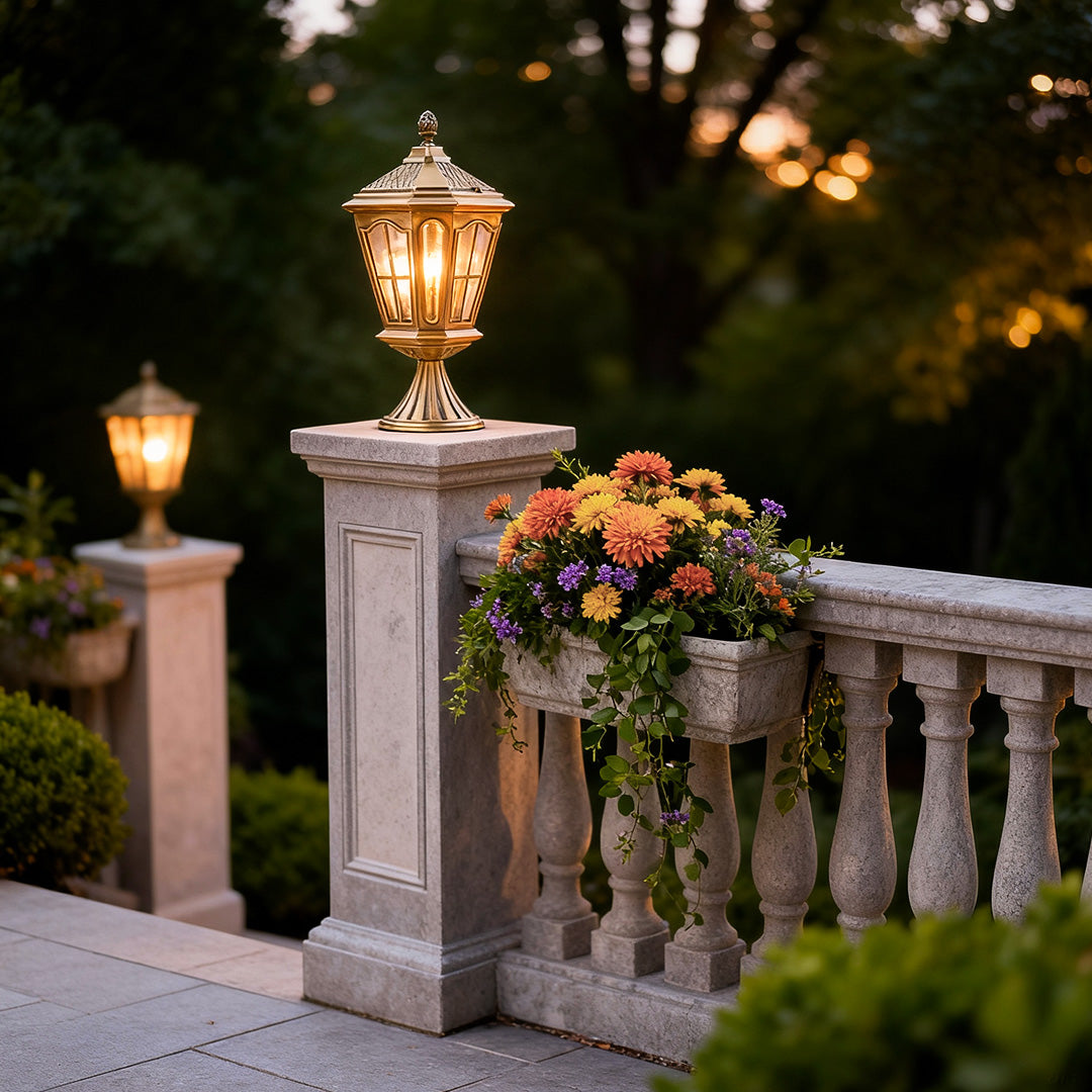 Exterior Pillar Mount Lights European Style Landscape Lamp
