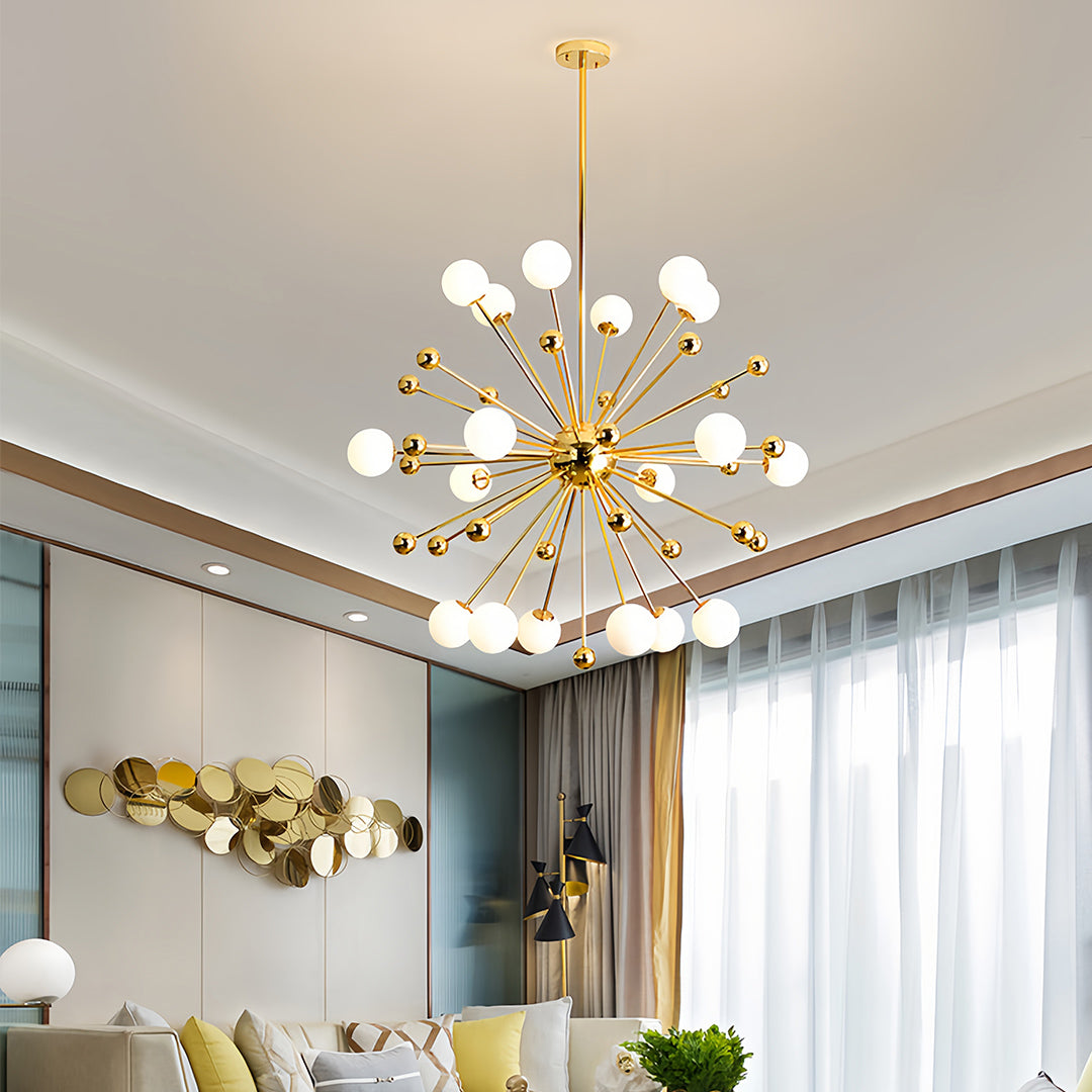 12 Light Sputnik Chandelier Nordic Style Gold Iron LED Ceiling Light