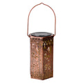 Red Outdoor Lantern Iron Body with Hollow-Out Design Solar Light