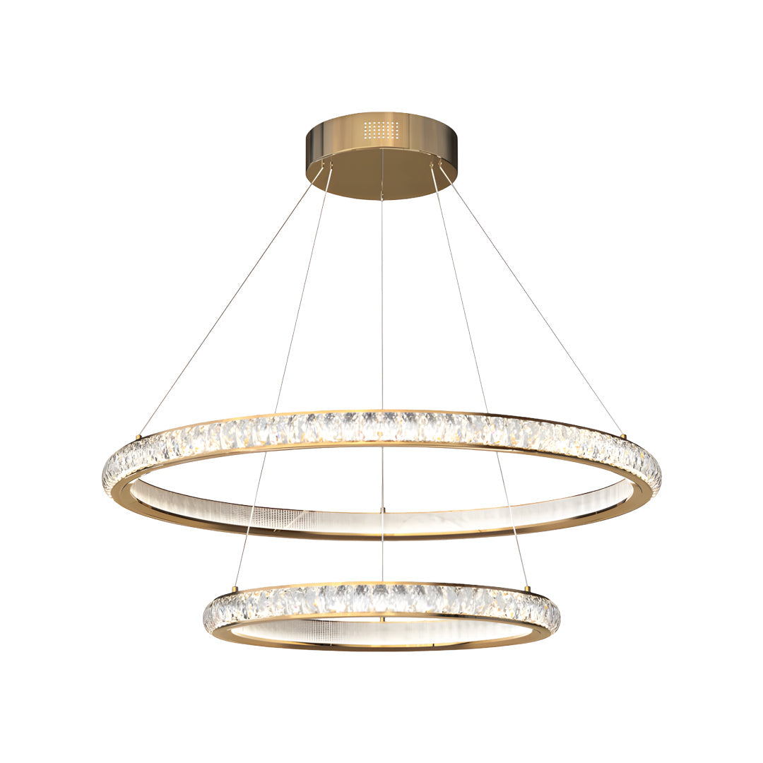Round Gold Crystal Chandelier Italian LED Ceiling Light