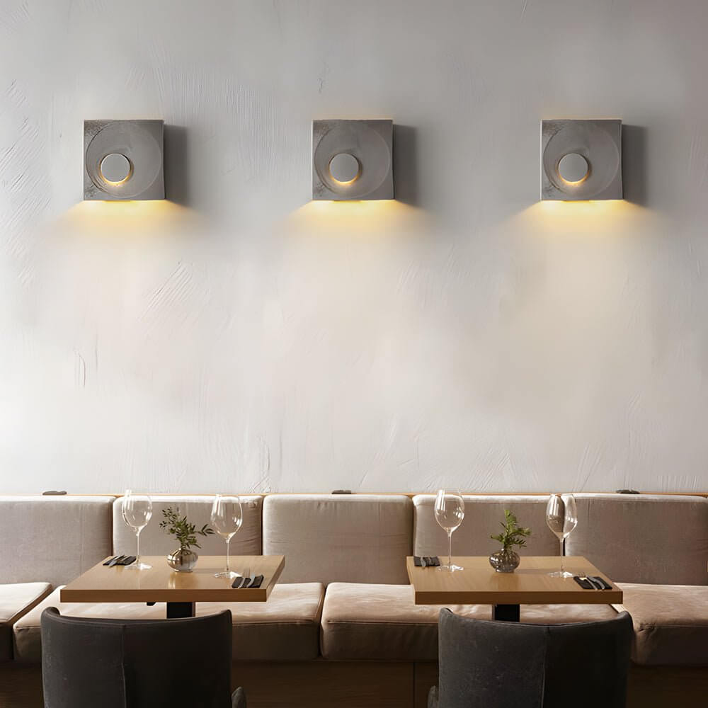 Frosted Cement Eclipse LED Wall Light