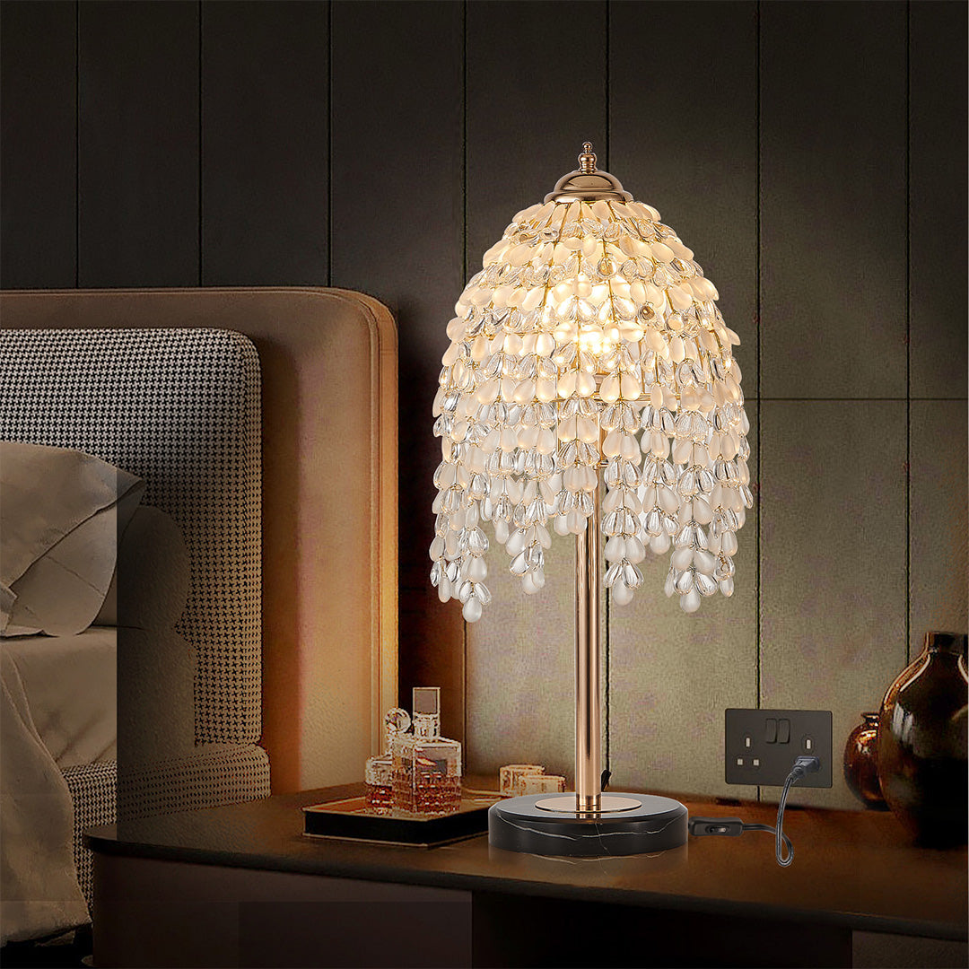 Gold Bedside Table Lamp European Crystal Luxury Lamp