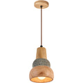 Wood Pendant Lighting Wabi-Sabi Retro Cement Ceiling Light