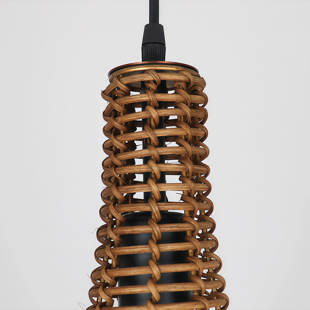 Pendant Rattan Light Shade Retro Industrial Ceiling Light